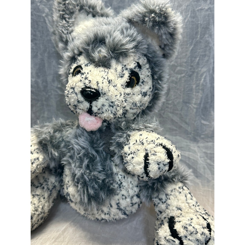 Handmade Crochet Wolf Werewolf Plush Faux Fur Amigurumi Stuffed Animal 11 inch
